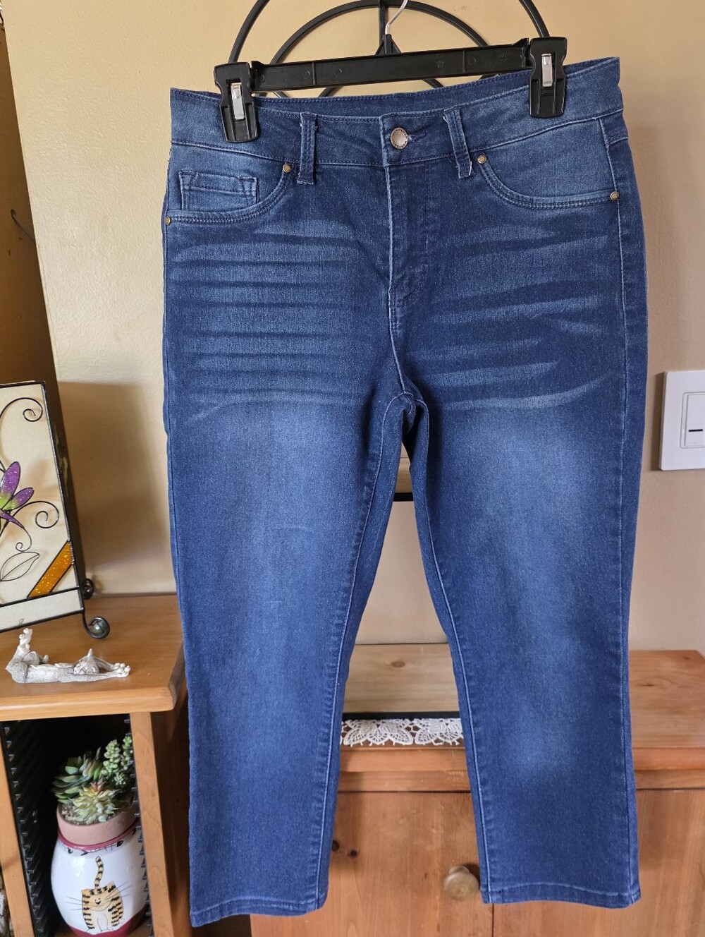 Workshop Republic Clothing Women’s Medium Wash Stretch Denim Crop Jeans